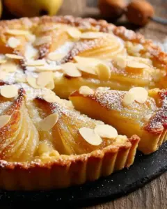 Tarte fondante aux poires et à la poudre d’amande