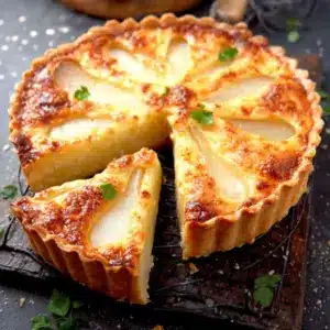 Tarte aux poires et crème d’amandes
