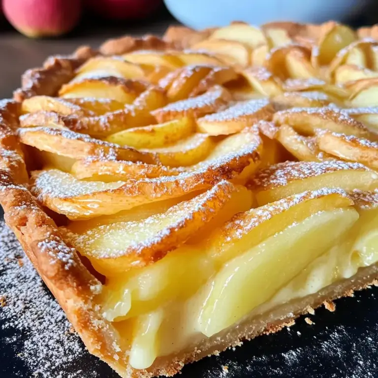Tarte aux pommes à la crème pâtissière : une douceur fondante et réconfortante