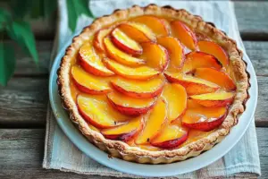 Tarte aux pêches classique