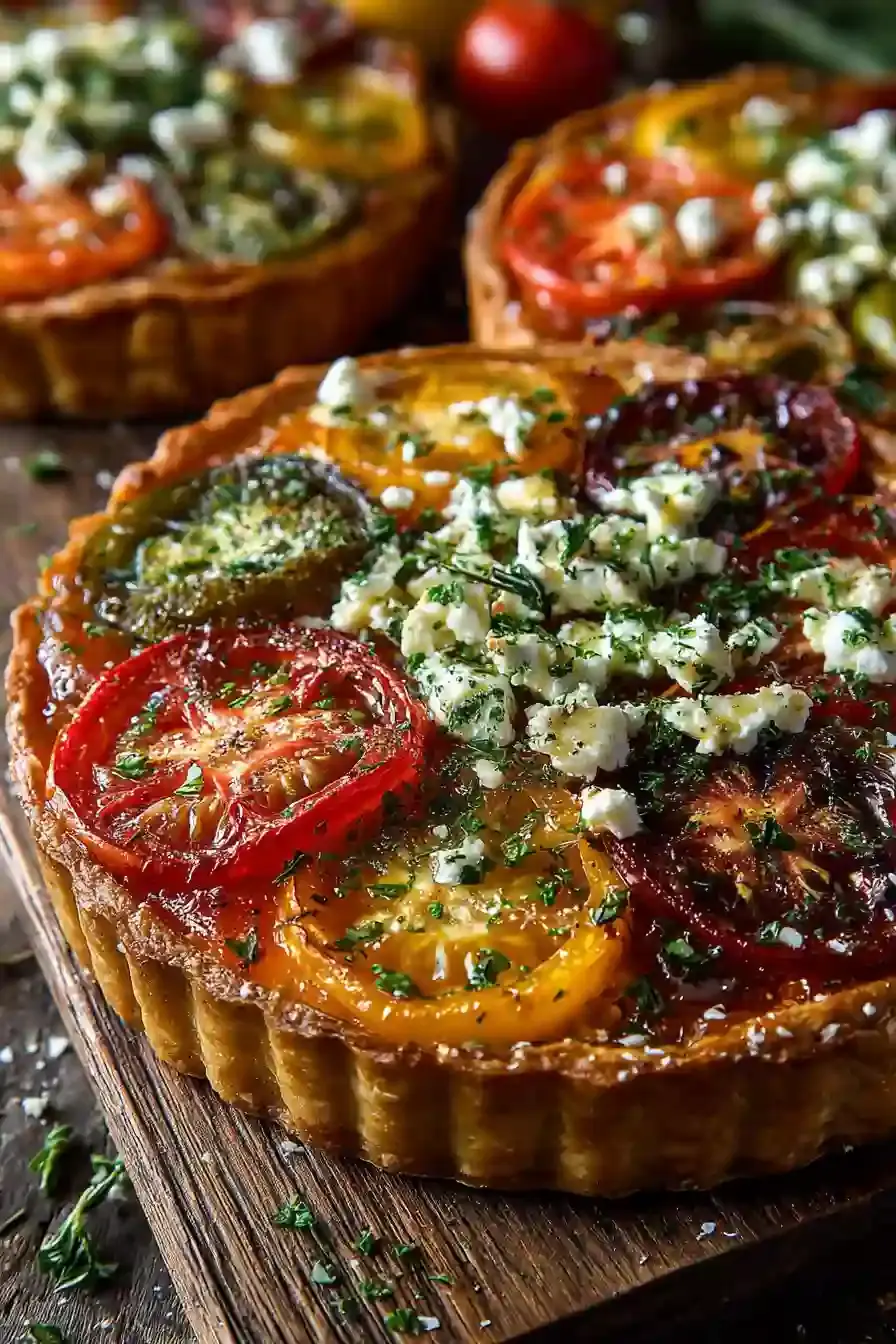Heirloom Tomato Tart Easy Recipe Crisp & Flavorful Delight 2 tarte aux tomates anciennes au chèvre