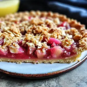 Tarte crumble à la rhubarbe irrésistible