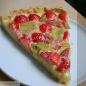 Tarte fraise-rhubarbe classique