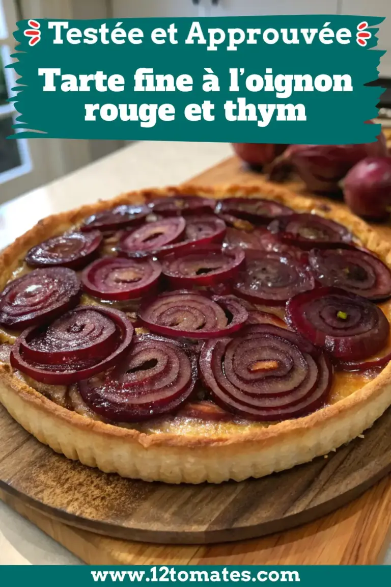 Tarte fine à l’oignon rouge et thym