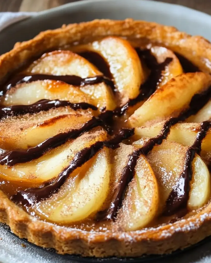 Tarte Poire-Chocolat sur Pâte Feuilletée 2 tarte poires chocolat