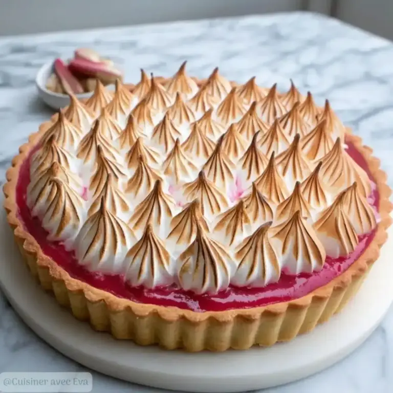 Tarte rhubarbe meringuée : recette gourmande et croustillante –