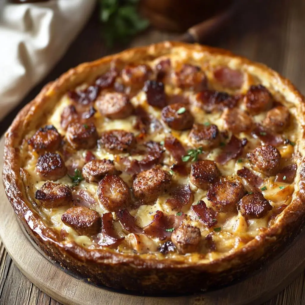Tarte salée à la saucisse
