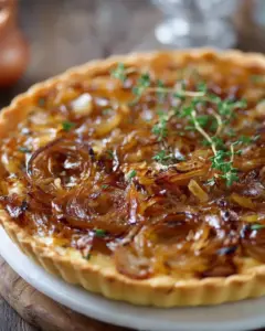 Tarte à l’oignon caramélisé au miel et thym