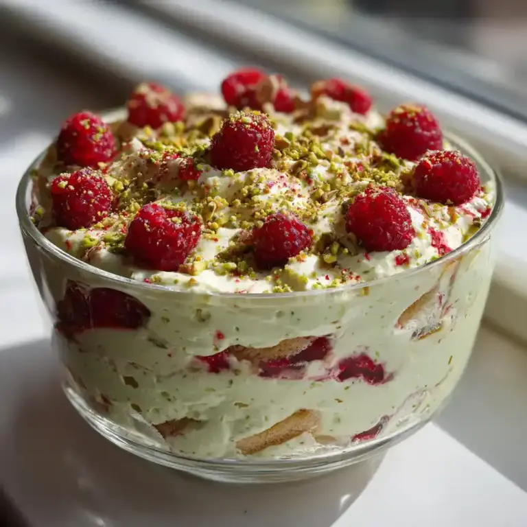 Tiramisu à la Pistache et Framboises Sans Cuisson : Crémeux, Fruité et Prêt en 20 Minutes –