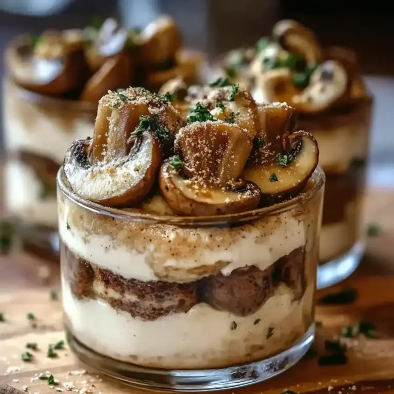 Savoureux Tiramisu Salé aux Champignons et Crème au Parmesan