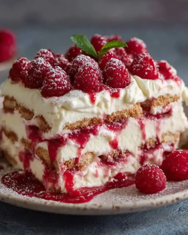 Tiramisu crémeux à la framboise