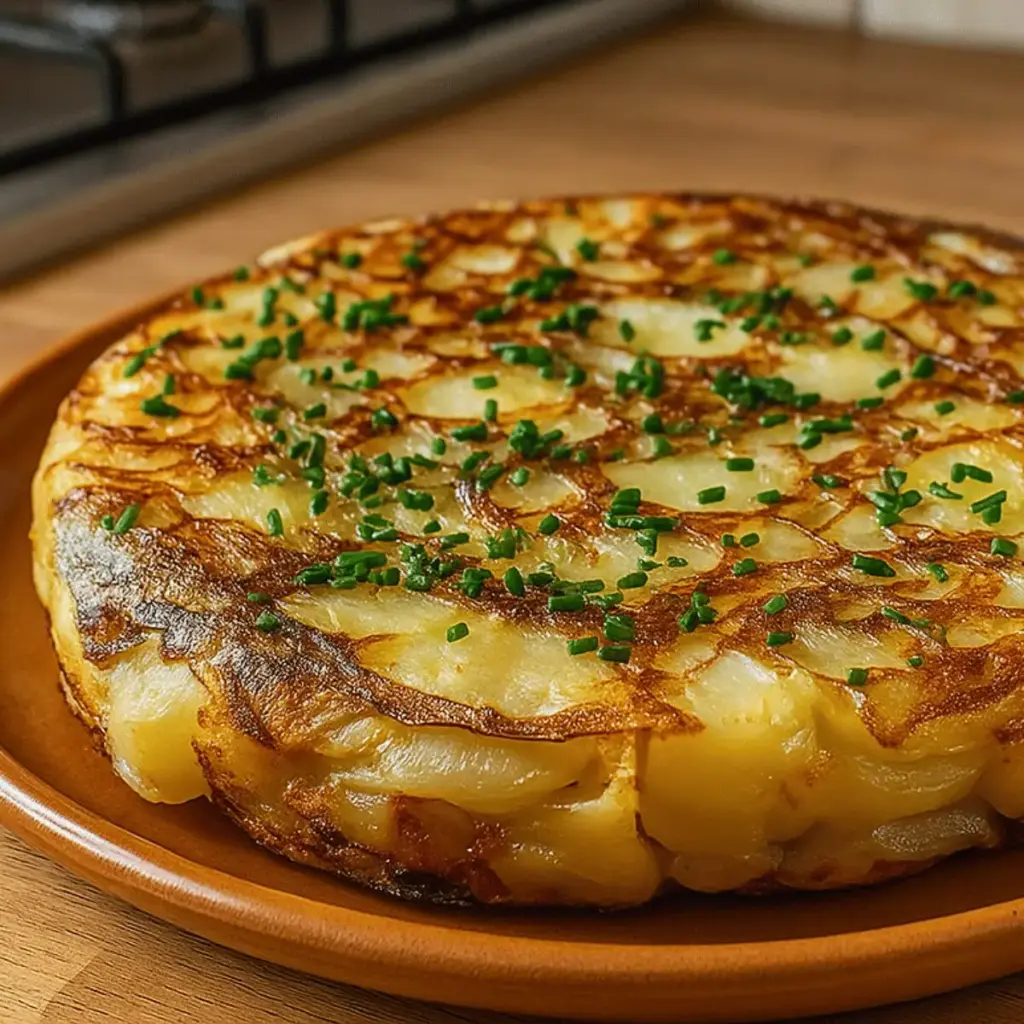Tortilla Espagnole Croustillante aux Pommes de Terre et Oignons