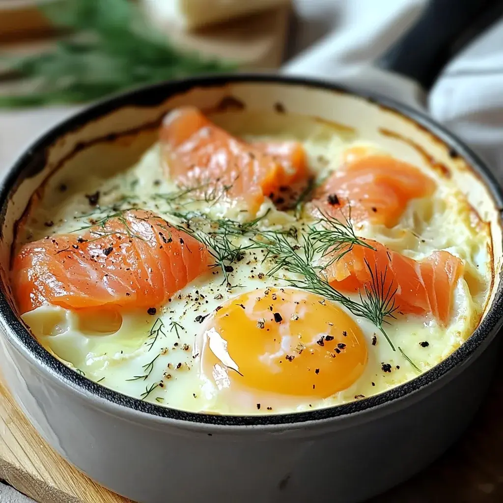 Œufs cocotte au saumon fumé 2 œufs cocotte au saumon fumé