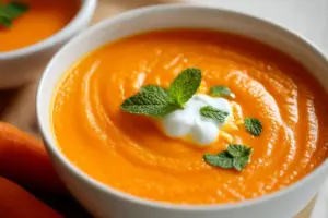 Velouté de carottes au gingembre et lait de coco