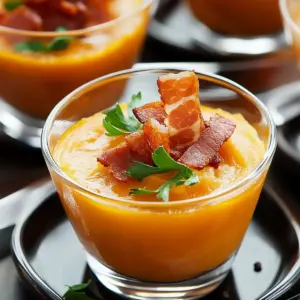 Verrine onctueuse au butternut et chorizo croustillant