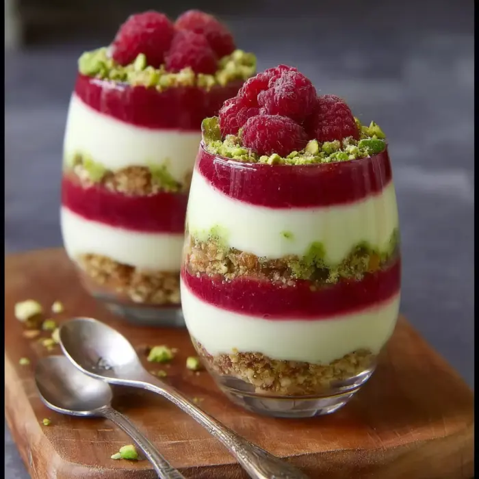 Verrines Pistache-Framboise: Un Dessert Crémeux et Croquant Facile