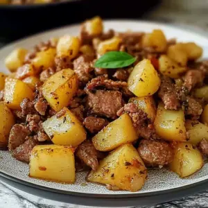 Viande hachée aux pommes de terre fondantes